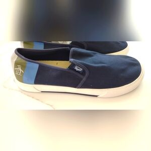 Original Penguin Munsinger Sam Stripe Slip-on Pg00028 Men's Navy Blue Size 11